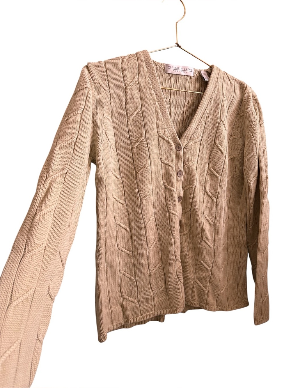 Valerie Steven Pure Silk Vintage Green Cardigan